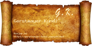 Gerstmayer Kunó névjegykártya